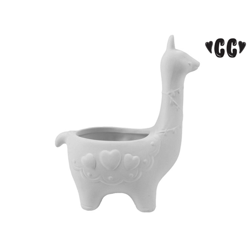 Llama Planter with Hearts