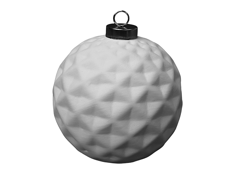 Faceted Silver Cap Ball Ornament