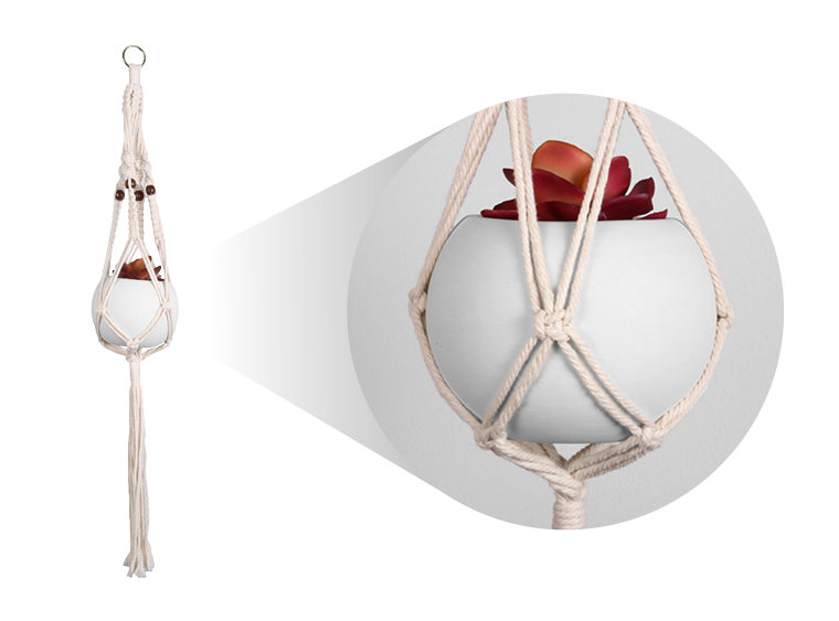 Smooth Macrame Hanging Planter