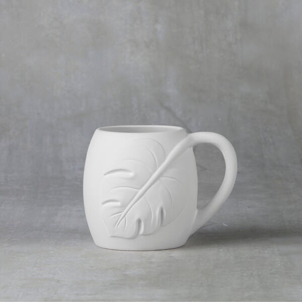 Round Monstera Leaf Mug