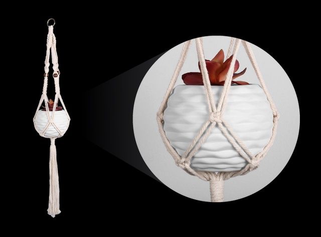 Ocean Drift Macrame Hanging Planter