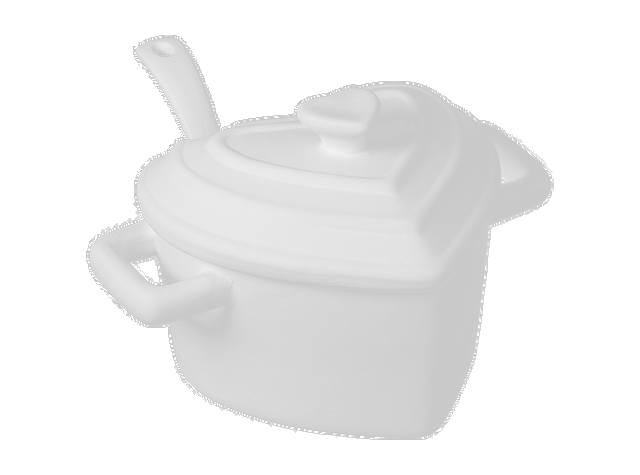 Heart Sugar/Salt Pot w/Spoon