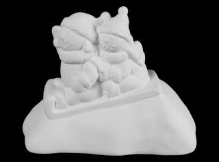Sledding Snowman Figurine