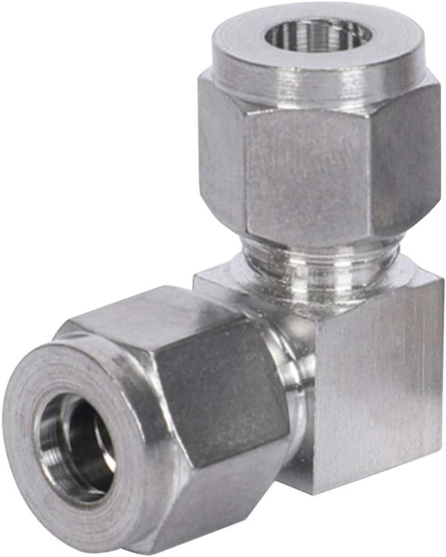 Conector de compresion fitting S304 codo de 90 grados 1/4 pulgada unidad