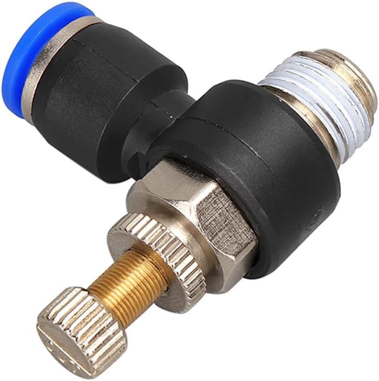 Conector neumatico rapido 1/4&quot; BSP en codo de 90 grados con regulador manual de aire