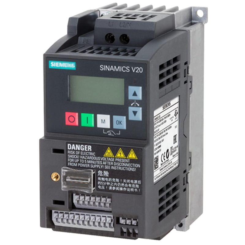 Siemens Inversor industrial Sinamics V20 6SL3210-5BB17-5UV1, 0,75 kW, 1 HP, VFD, 6SL3 210-5BB17-5UV1