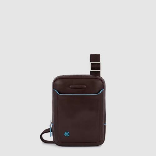 PIQUADRO BLUE SQUARE TRACOLLA MINI, COLORE: MARRONE