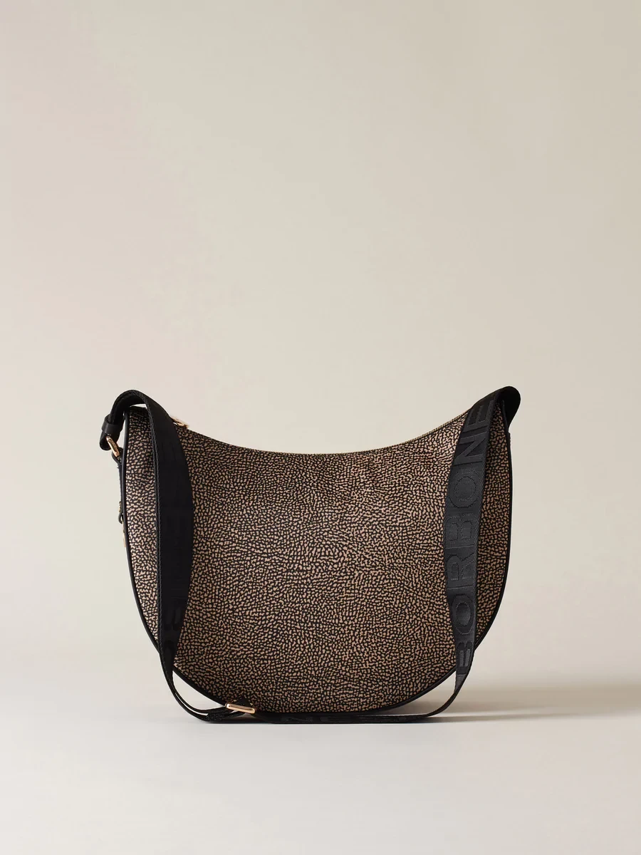 BORBONESE LUNA BAG MIDDLE S/CERN., COLORE: NATURALE/NERO