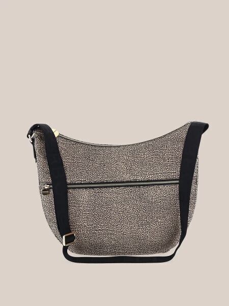 BORBONESE LUNA BAG MEDIUM, COLORE: NATURALE/NERO