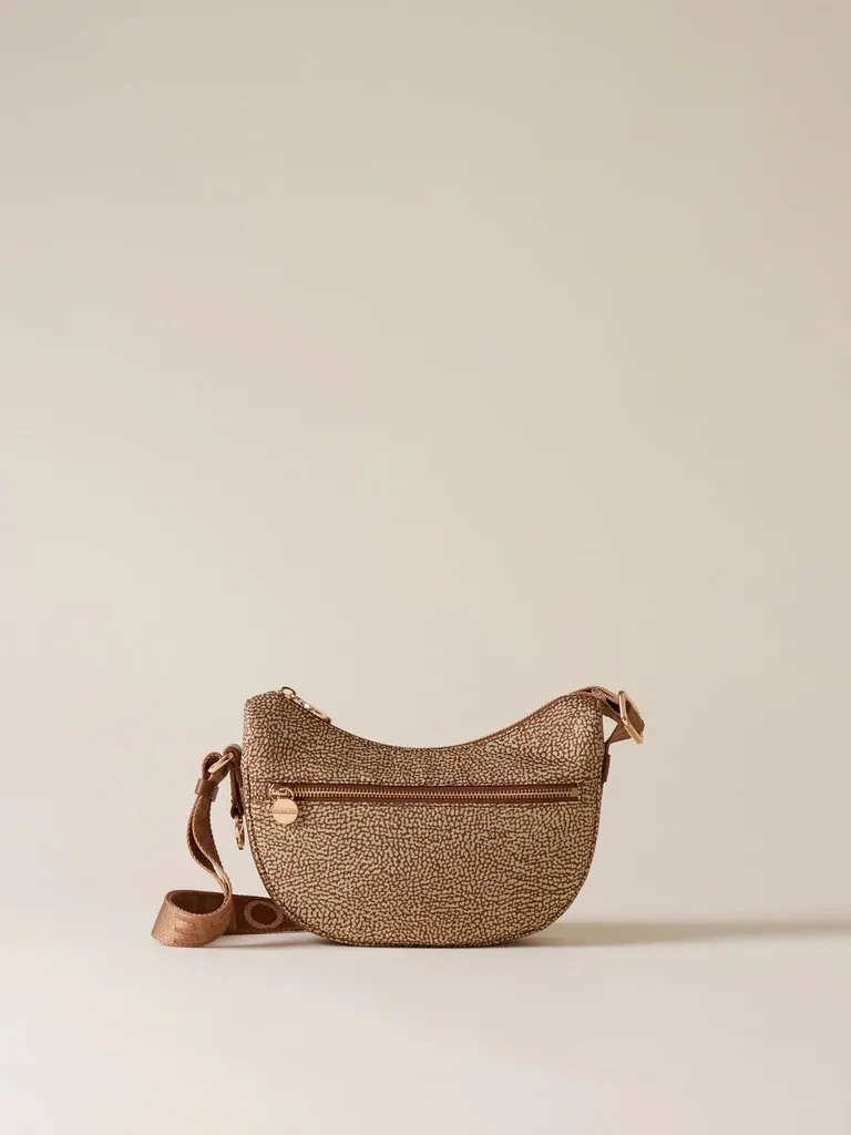 BORBONESE LUNA BAG MINI, COLORE: BEIGE/MARRONE