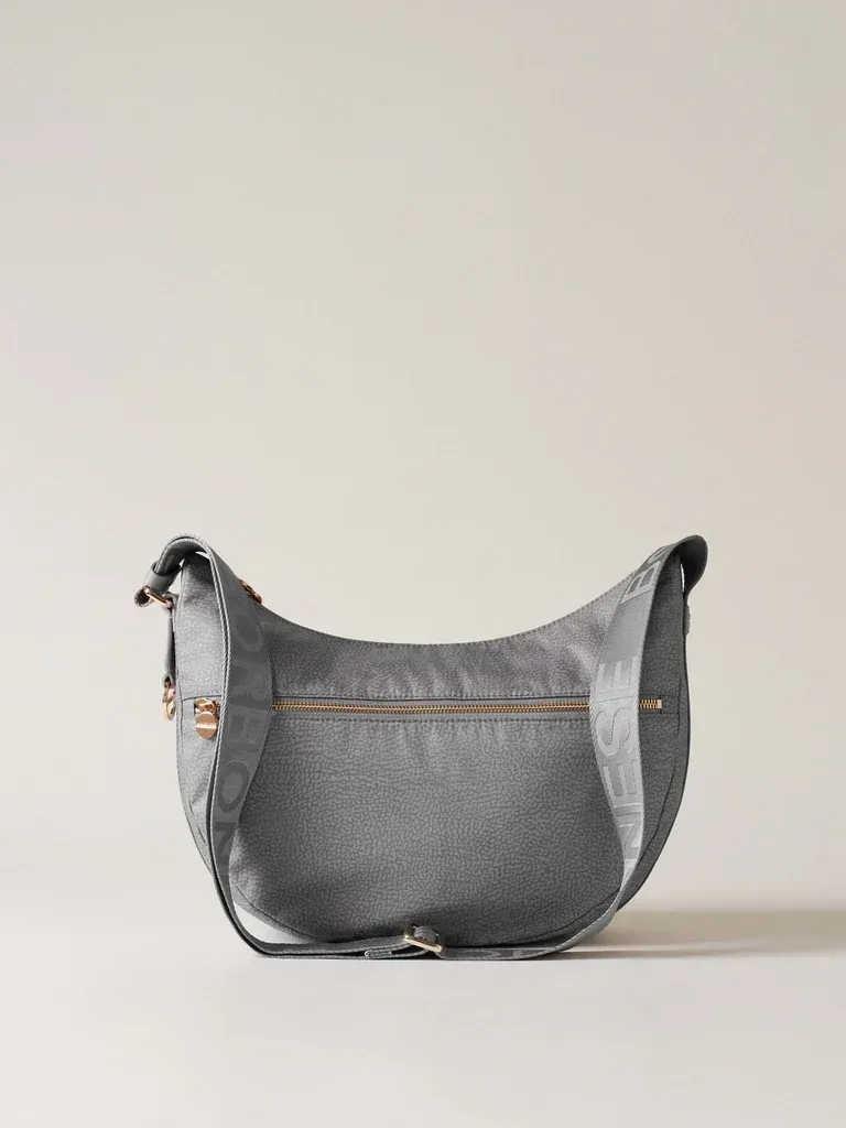 BORBONESE LUNA BAG MIDDLE, COLORE: GRIGIO CHIARO