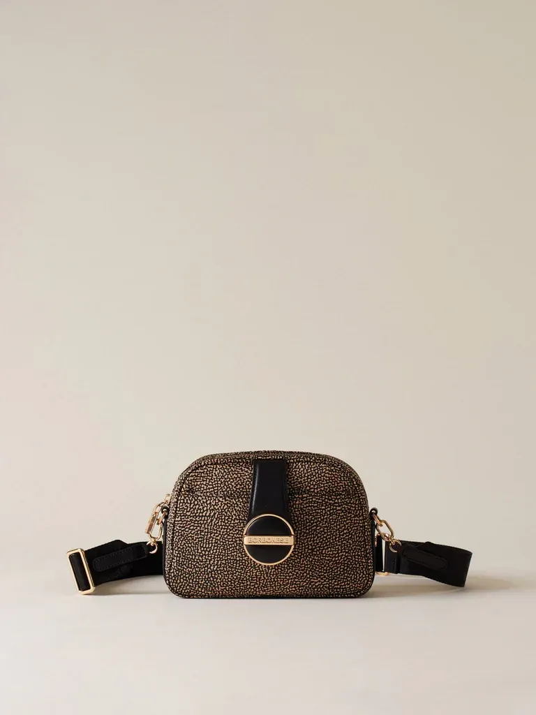 BORBONESE ECLIPSE TRACOLLA SMALL, COLORE: OP NATURALE/NERO