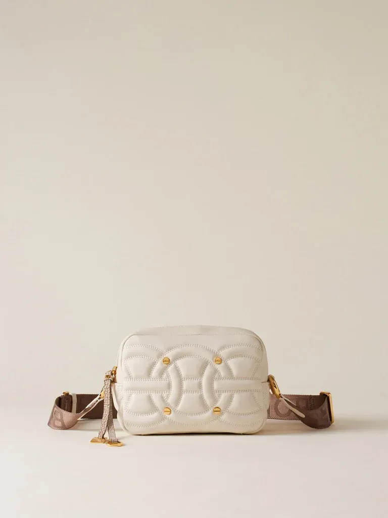 BORBONESE RONDO' CAMERA CASE SMALL, COLORE: PANNA/OP NATURALE