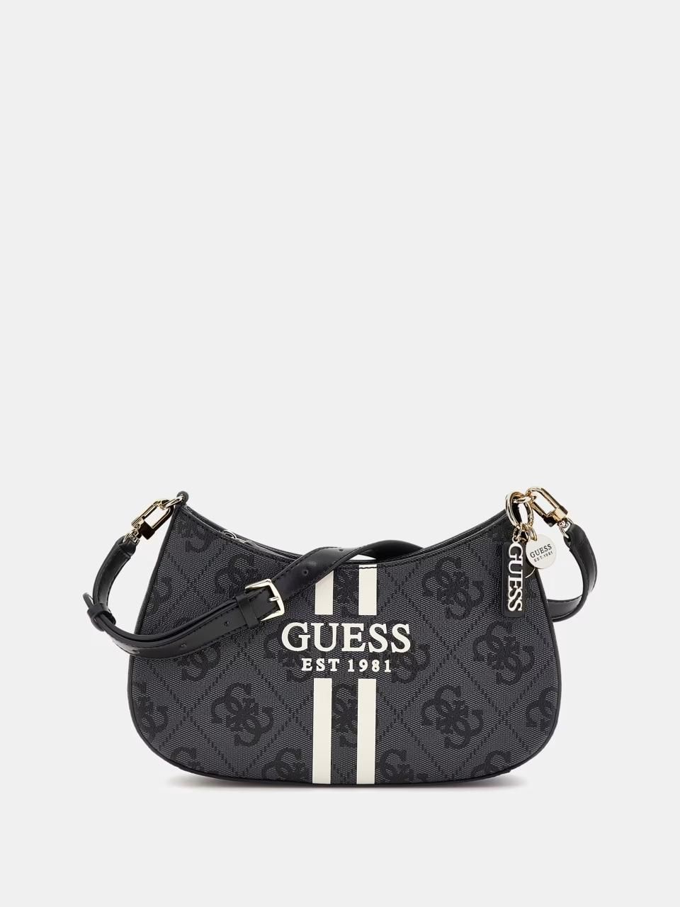 GUESS NOELLE A SPALLA 4G MAXI LOGO, COLORE: NERO LOGATO