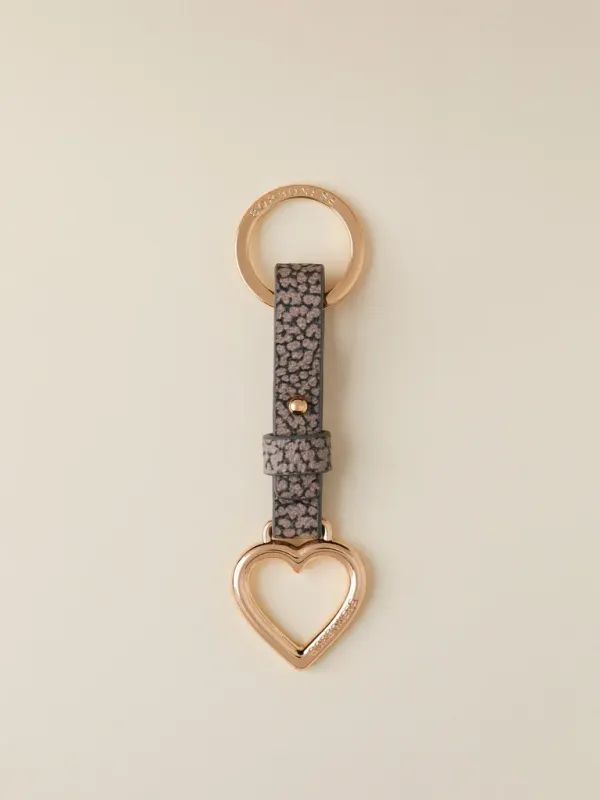 BORBONESE  PORTACHIAVI CUORE METALLO E TELA OP
