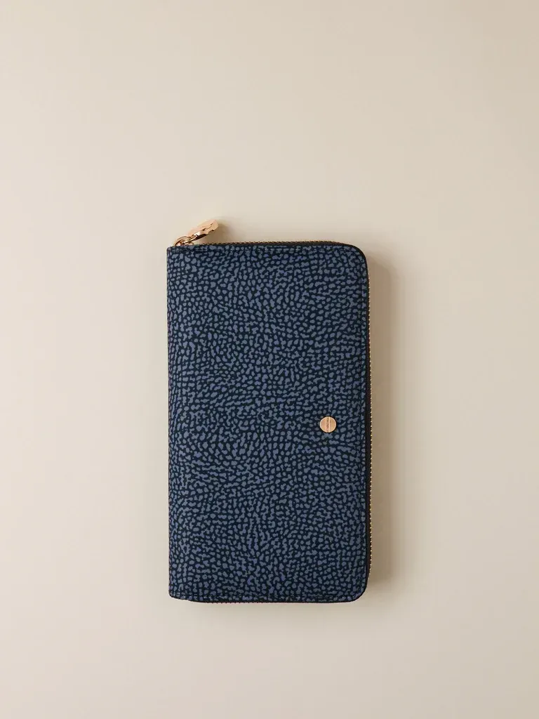 BORBONESE  PORTAFOGLIO LARGE, COLORE: DENIM