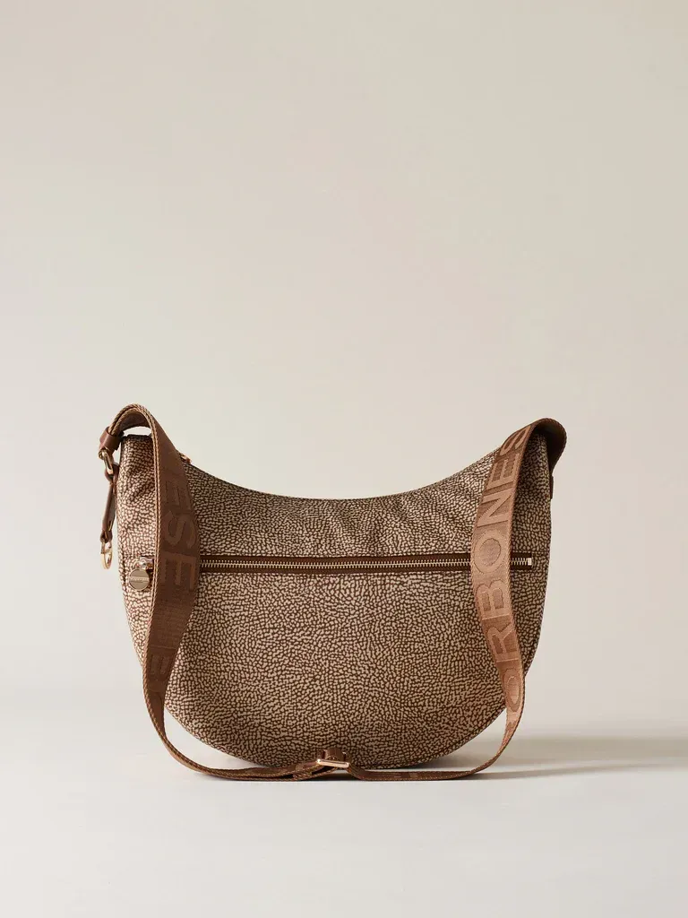 BORBONESE LUNA BAG MIDDLE, COLORE: BEIGE/MARRONE