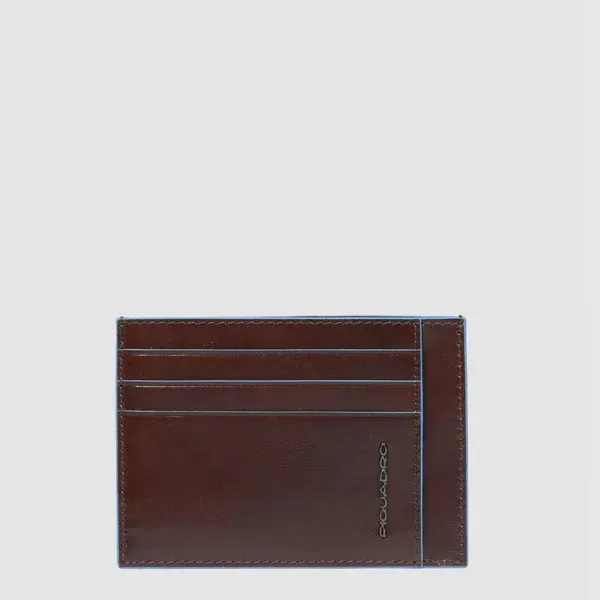 PIQUADRO BLUE SQUARE PORTACARTE, COLORE: MOGANO