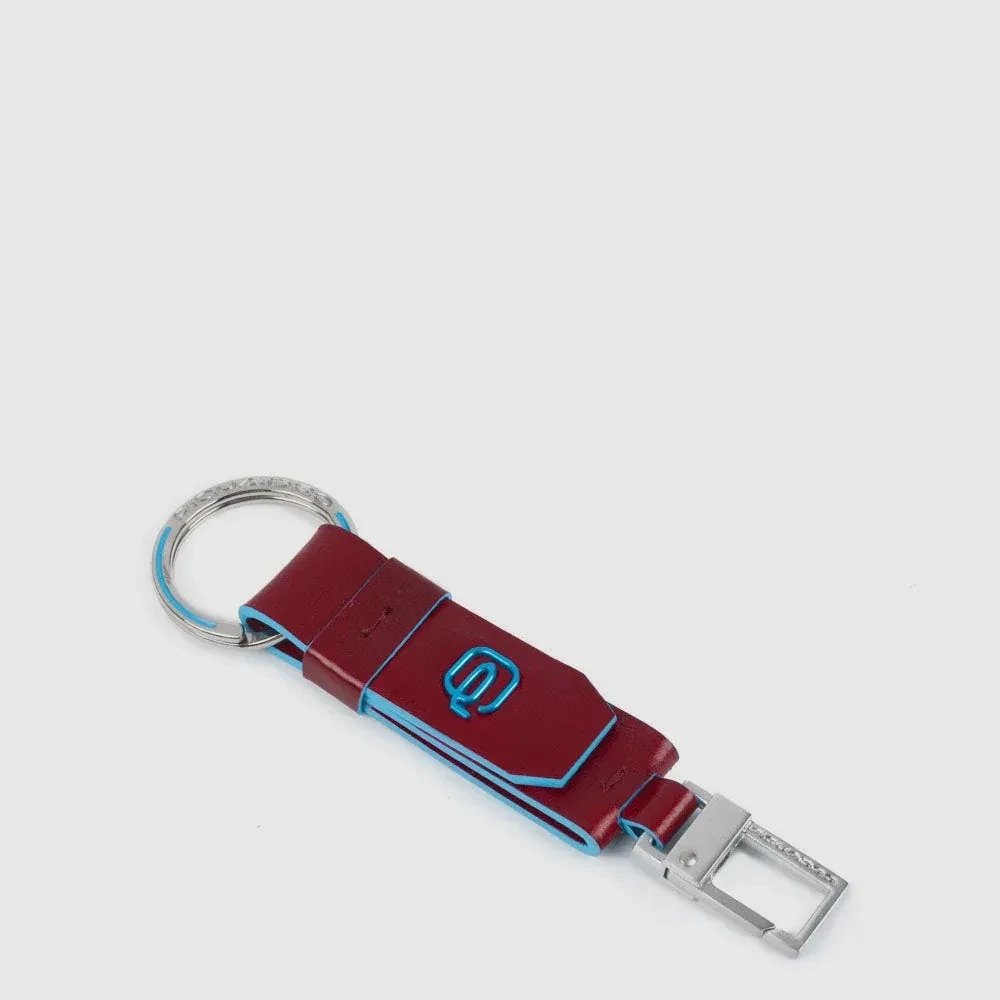 PIQUADRO BLUE SQUARE PORTACHIAVI INSERTO PELLE, COLORE: ROSSO