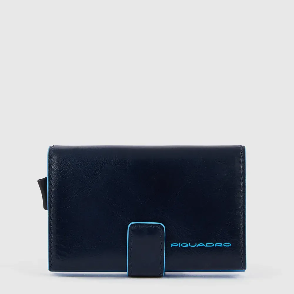 PIQUADRO BLUE SQUARE PORTAFOGLIO MINI, COLORE: BLU
