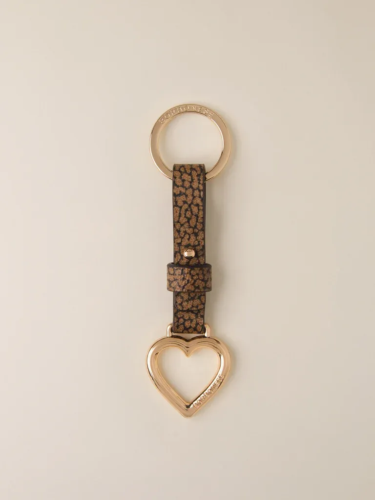 BORBONESE  PORTACHIAVI CUORE METALLO E TELA OP