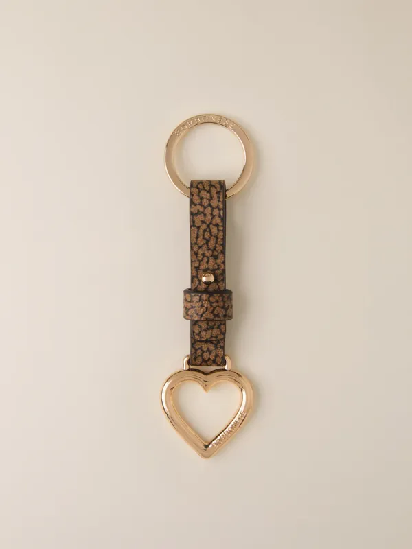 BORBONESE  PORTACHIAVI CUORE METALLO E TELA OP