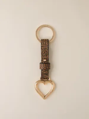 BORBONESE  PORTACHIAVI CUORE METALLO E TELA OP