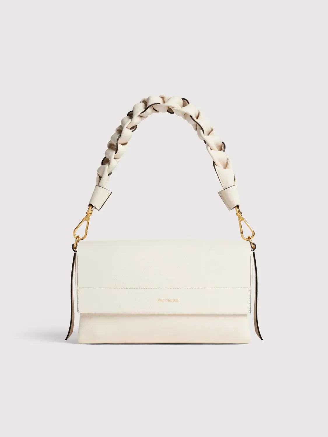 COCCINELLE BOHEME GRANA DOUBLE SMALL, COLORE: BIANCO SPORCO