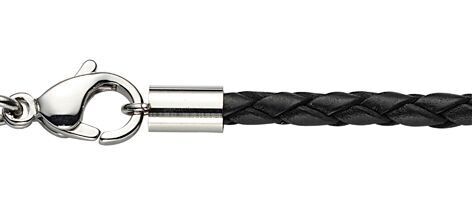 Kette/Leder, schwarz 50 cm