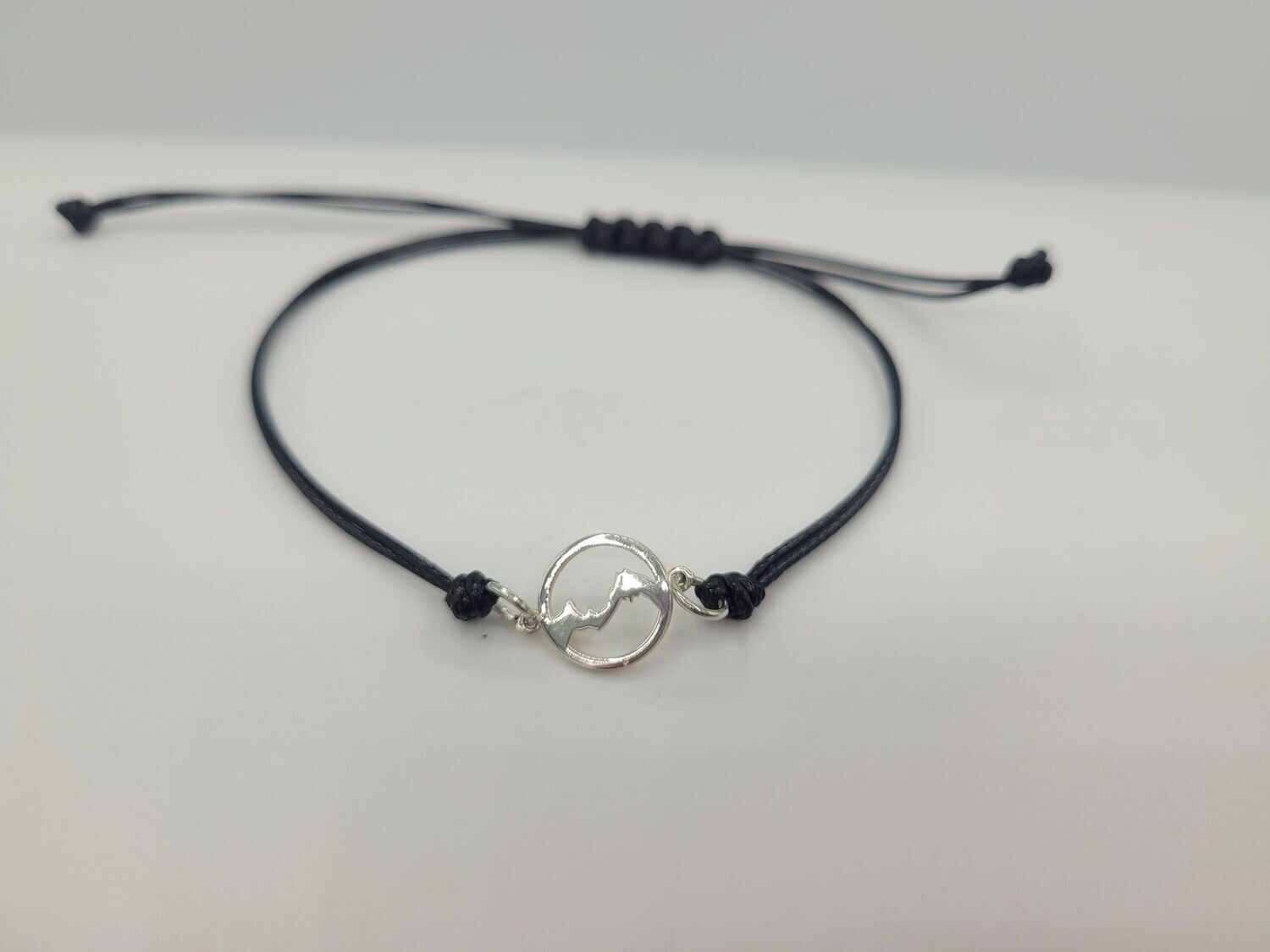 Armband Textil "Unser Watzmann", 925 Silber, schwarz