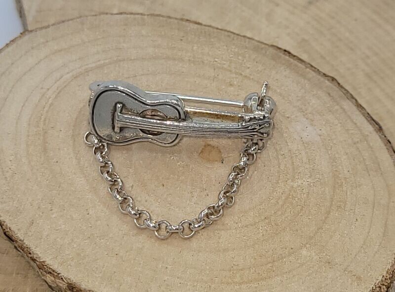 Trachtenbrosche Trachtenbrosche "Gitarre" 925 Silber massiv