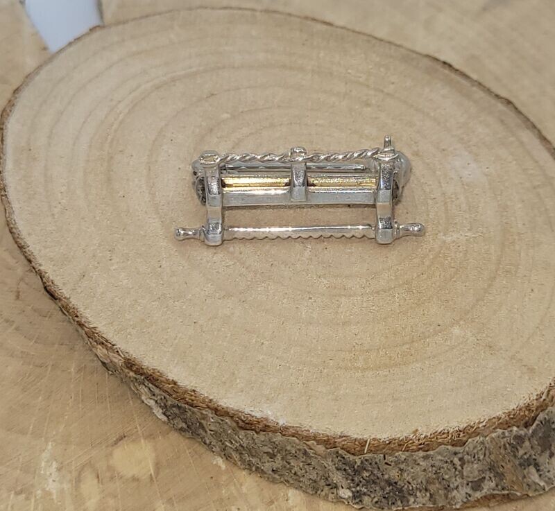 Trachtenbrosche Handsäge 925 Silber
