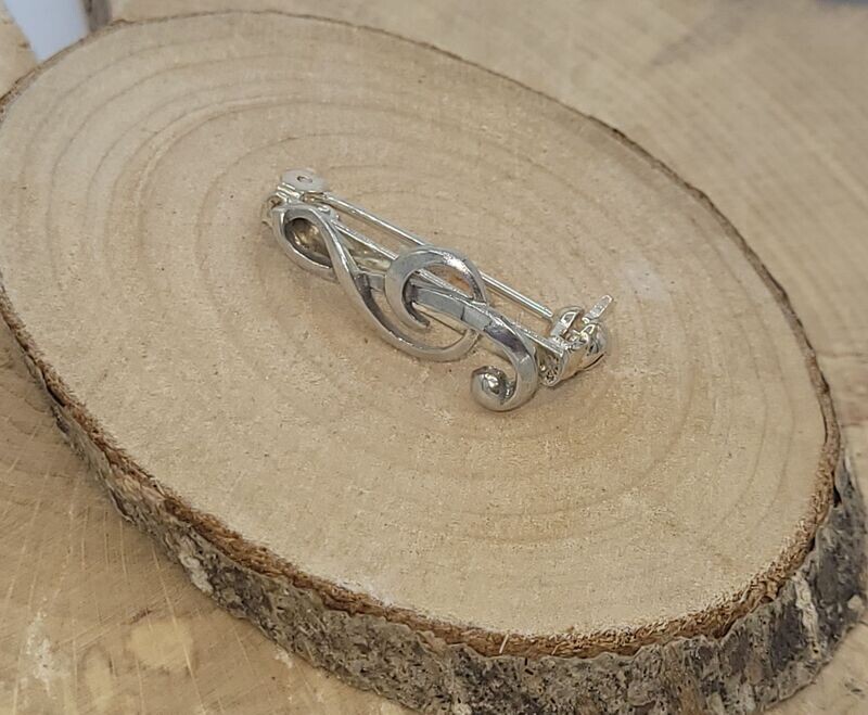 Trachtenbrosche Notenschlüssel, 925 Silber Trachtenbrosche Notenschlüssel, 925 Silber
