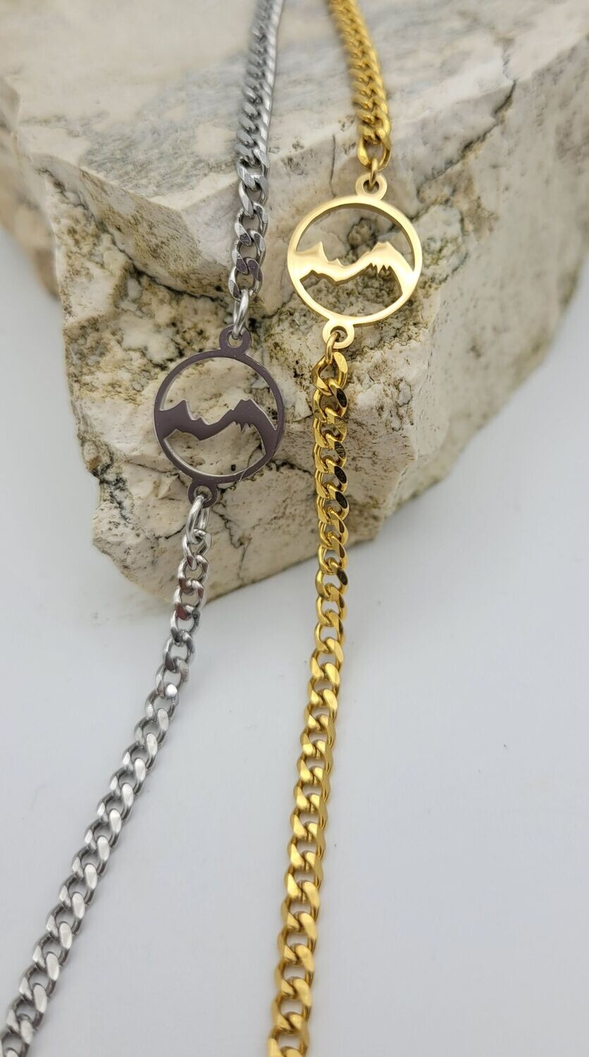 Armband Edelstahl "UnserWotzmo", 19 cm, goldplatt