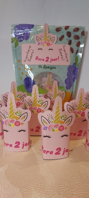 Rozijnendoosje Unicorn wrap traktatie 16 stuks