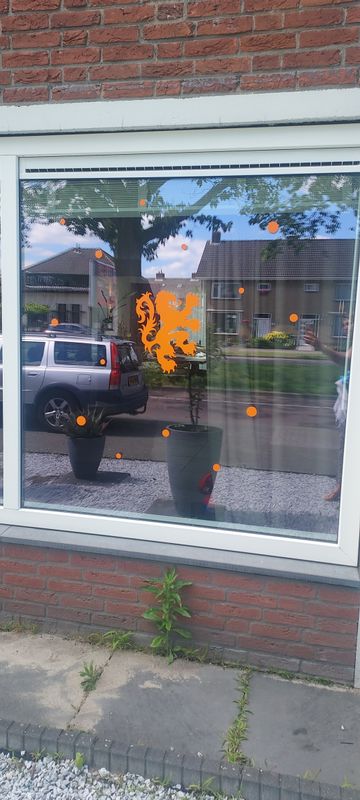 Oranje Leeuw EK voetbal raamdecoratie 