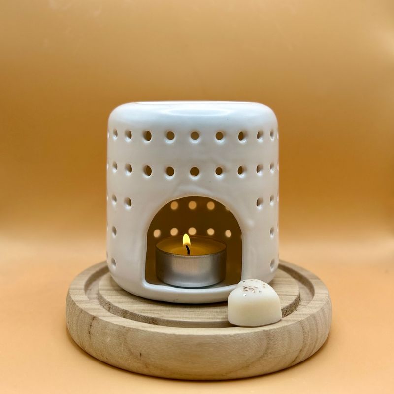 Pack Brûle-Parfum Coliseo blanc & sa tablette de fondants parfumée