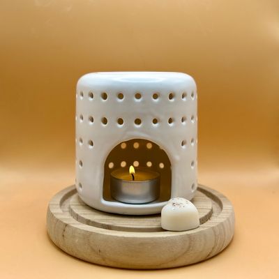 Pack Brûle-Parfum Coliseo blanc & sa tablette de fondants parfumée