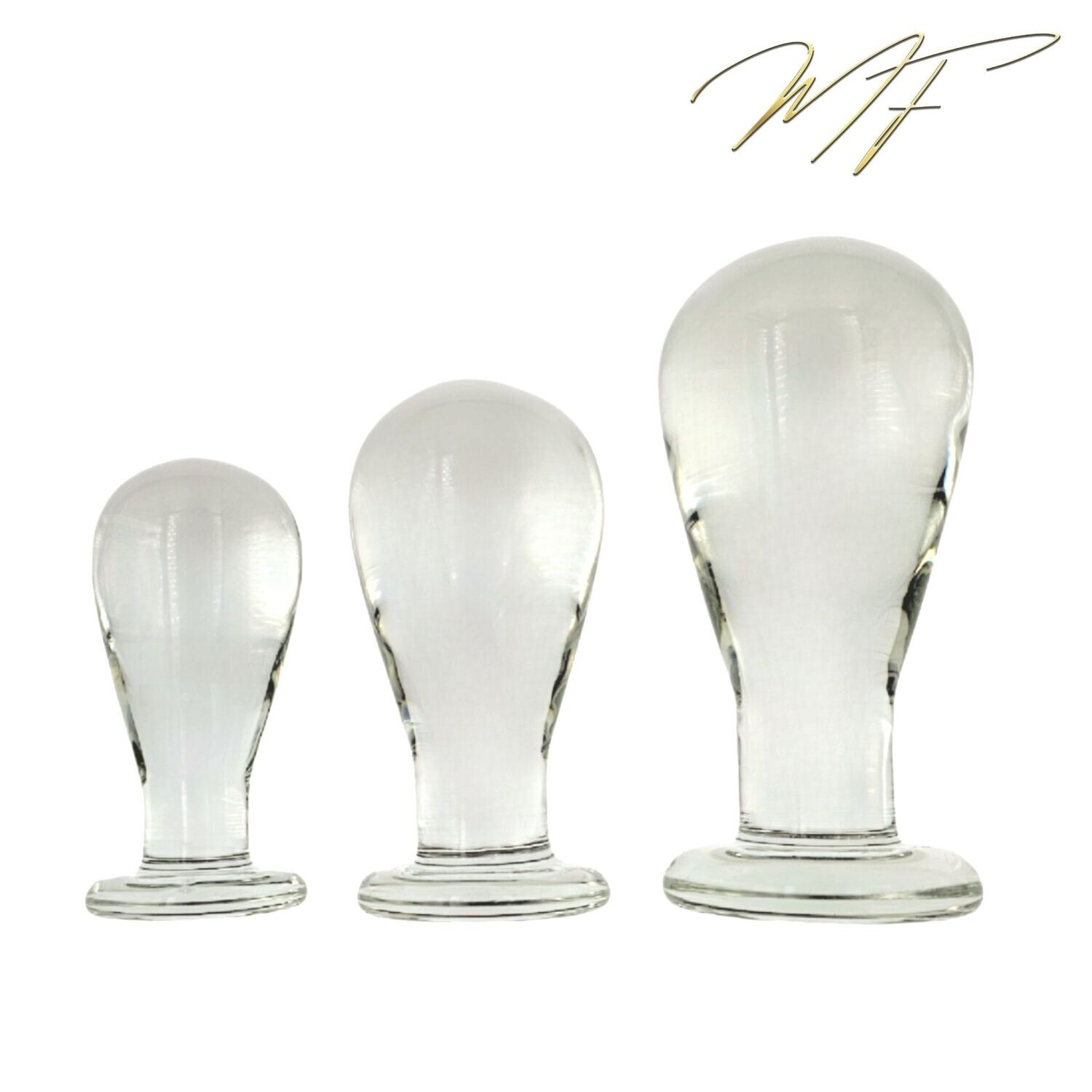 3er Set Vaginal-/Anal-Plug  Tropfenform transparent
