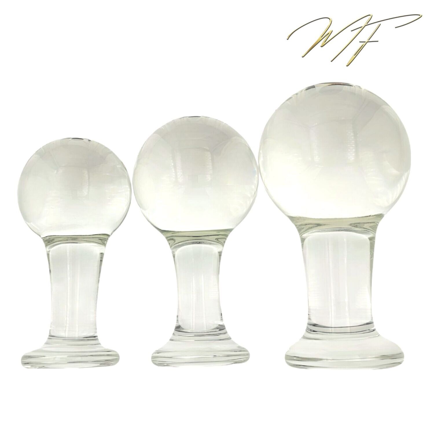 3er Set Vaginal-/Anal-Plug  Kugelform transparent