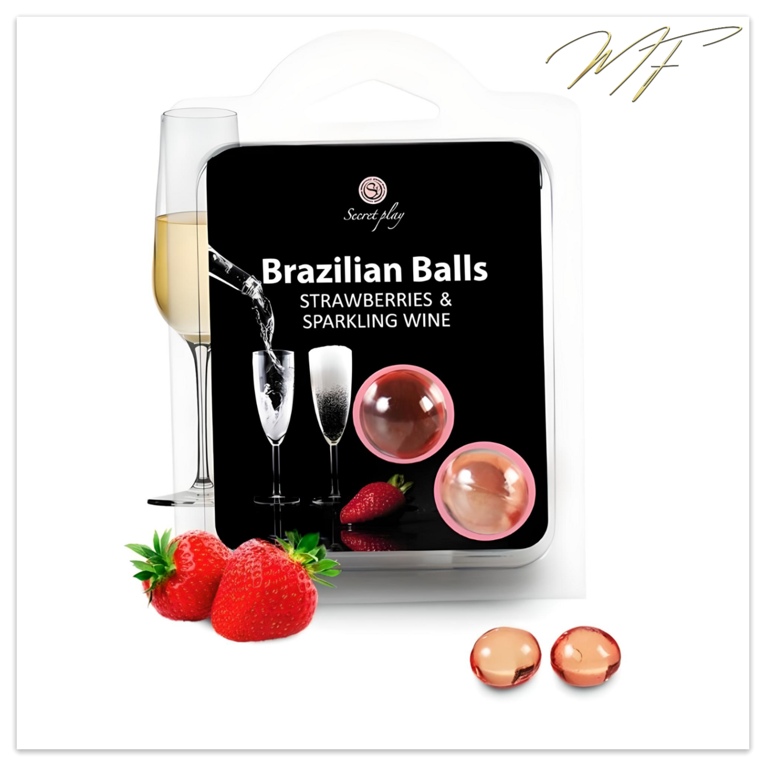 Brazilian Balls Massage- und Gleitöl - Erdbeere und Sekt