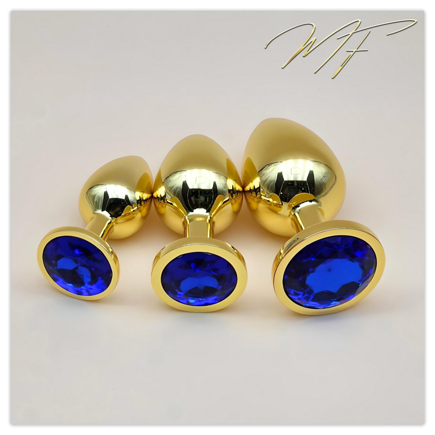 3er Set Plug gold/blau