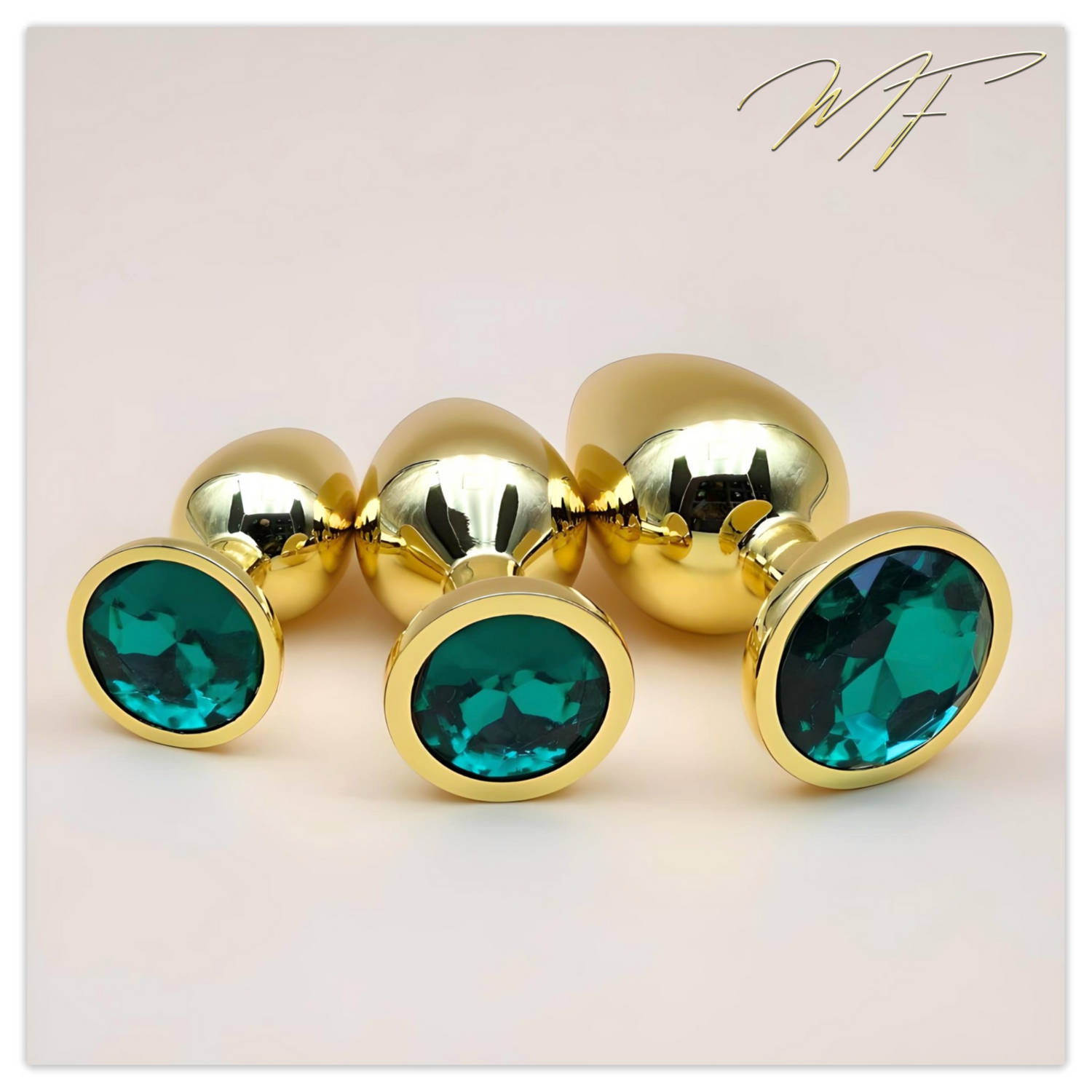 3er Set Plug gold/grün