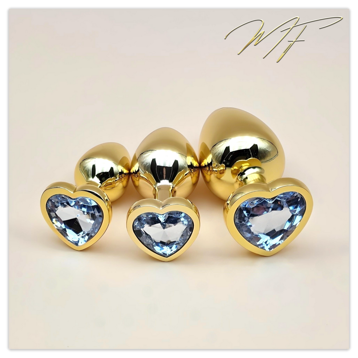 3er Set Plug Herz  gold/klar