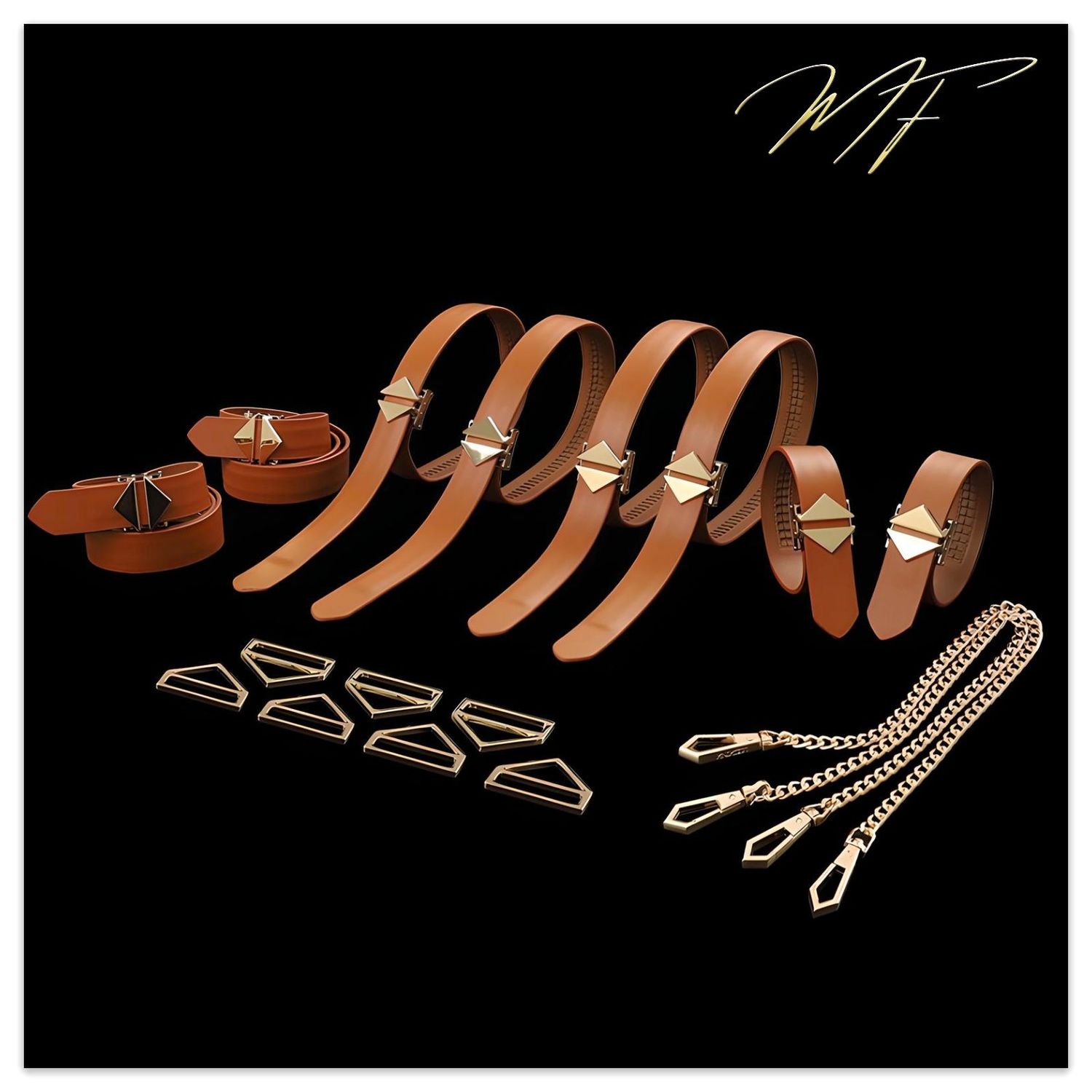 Restraint Set groß - braunes Echtleder