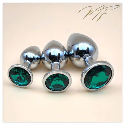 3er Set Plug silber/grün