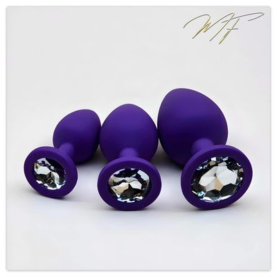 3er Set Plug  Silikon lila/klar