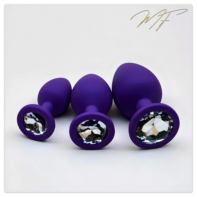 3er Set Plug Silikon lila/klar 3er Set Plug Silikon lila/klar