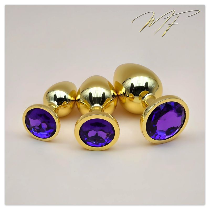 3er Set Plug gold/violett 3er Set Plug gold/violett