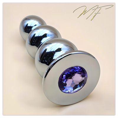 Vaginal-/Anal-Dildo EXTREM silber/violett